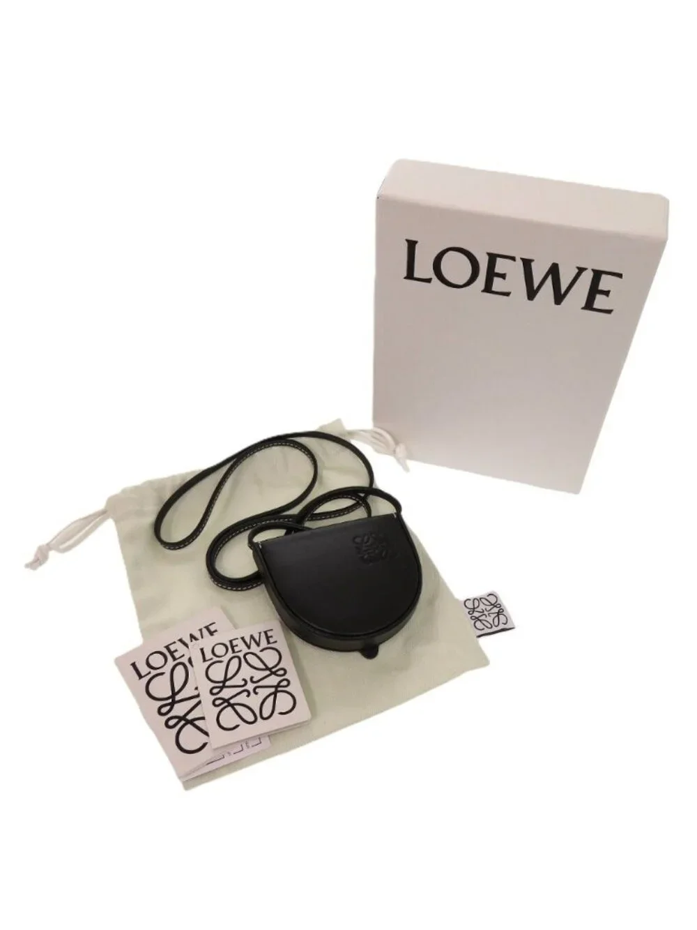 Loewe Anagram Shoulder Strap Calf Black Coin Case